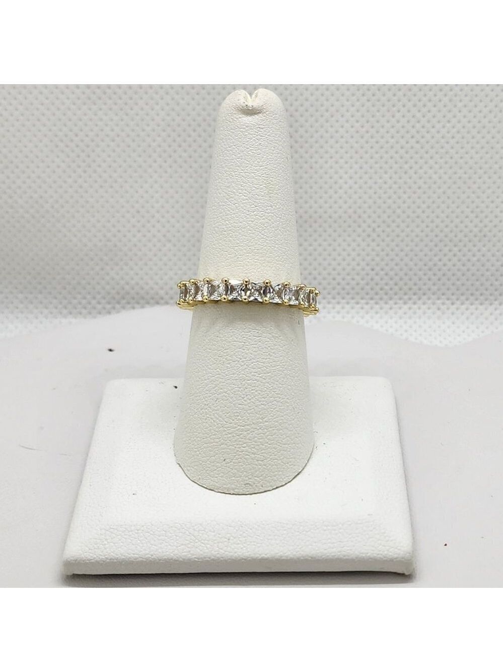 Brand New Sterling Silver 925 Square Gemstone Eternity Ring